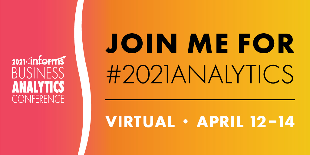 Join me for #2021Analytics | Virtual, April 12-14