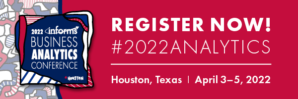 Email signature graphic: I'm speaking at #2022Analytics in Houston, TX, April 3-5, 2022